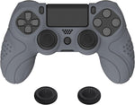 PlayVital Guardian Edition Black Ergonomic Soft Anti-Slip Controller Silicone Case Cover for ps4, Rubber Protector Skin with Joystick Caps for ps4 Slim/Pro Controller - Image 10