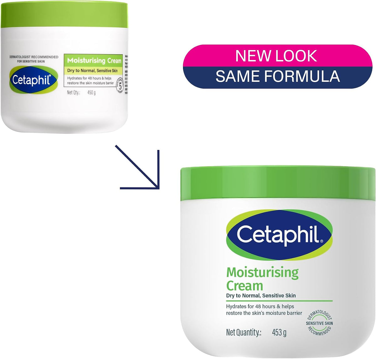 Cetaphil moisturising cream jar packaging side angle