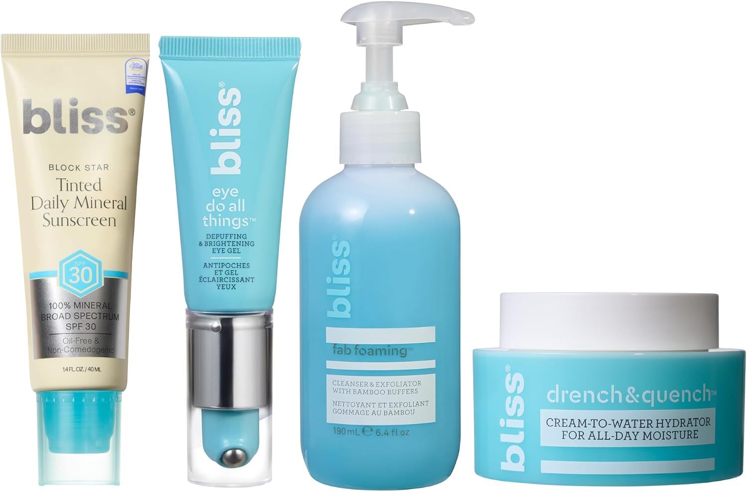 Bliss Skin Starter Kit 4 piece set front view packaging