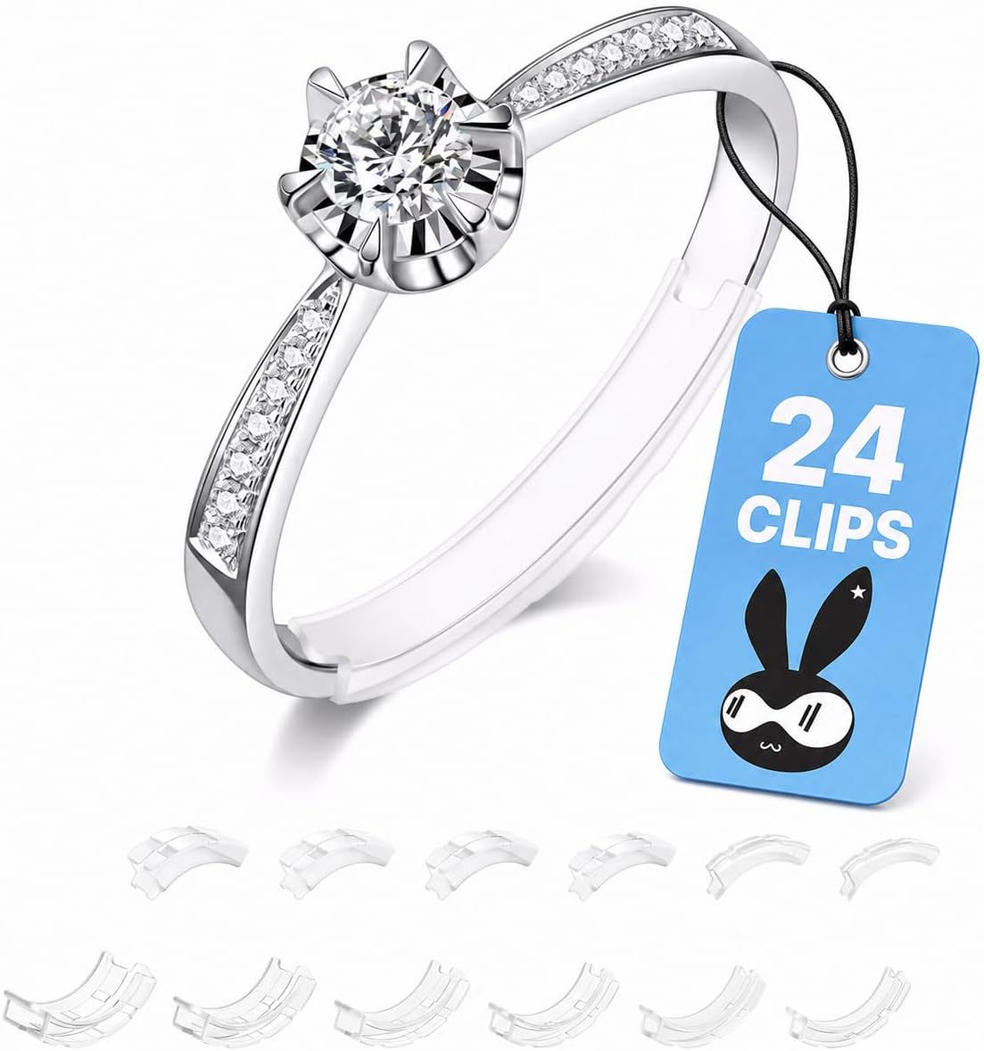 Man and woman hands wearing adjusted loose rings