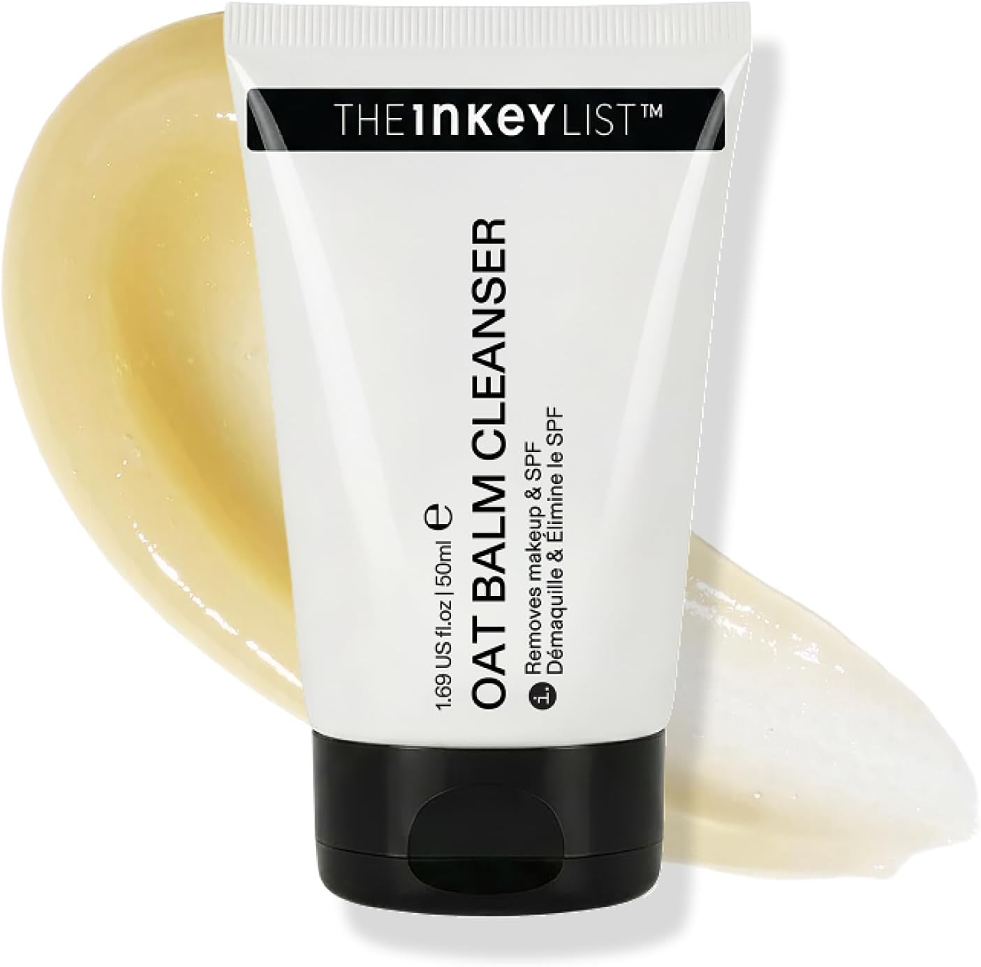 The INKEY List Oat Cleansing Balm front view makeup remover tube