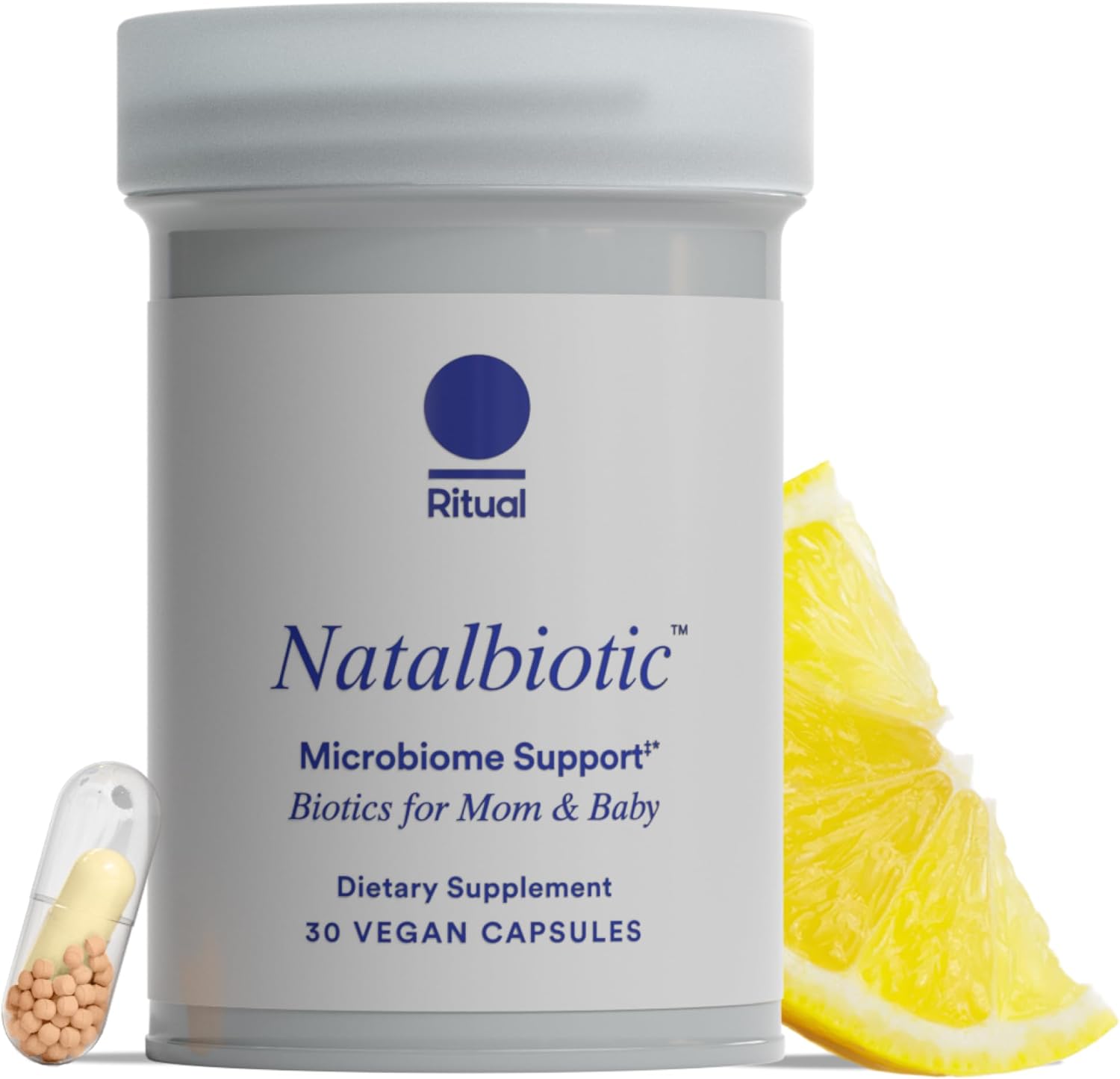Ritual Prenatal Probiotics For Women - Support Microbiome, Gut, Digestive, Vaginal, and Baby's Immune Health** - Natalbiotic For TTC, Pregnancy, Postpartum - Vegan - Citrus - 30 Capsules - 30 Servings - Image 1