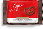 Individually wrapped Asher's milk chocolate smothered pretzels