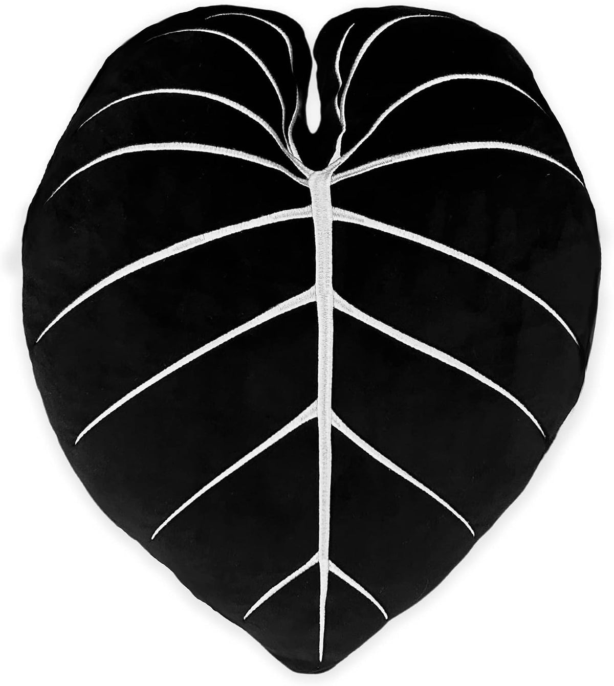 Green Philosophy Co. - Leaf(TM) Pillow - Gloriosum Moody Green - 20x16 in | Heart-shaped Philodendron Gloriosum leaf with embroidered veins; soft microplush cover and polyester fill. - Image 10