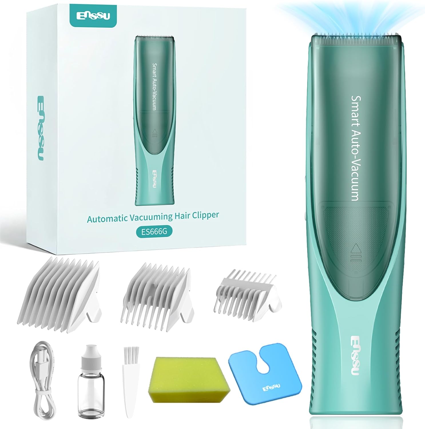 Atyhao baby hair clipper front view with vacuum feature