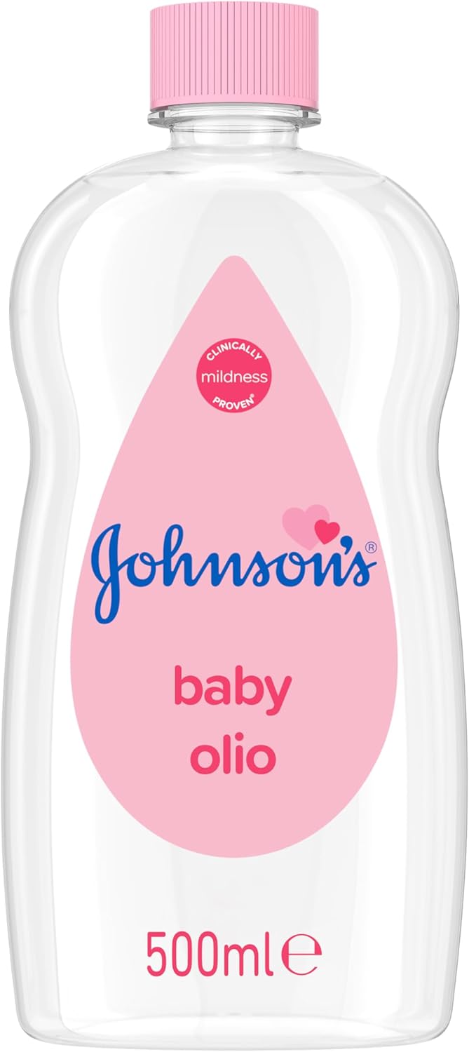 Johnsons Baby Oil Pink 500ml front view bottle