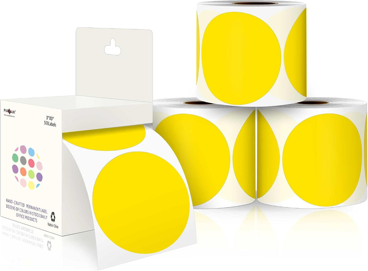 Complete set of Parlaim gold dot stickers in retail packaging