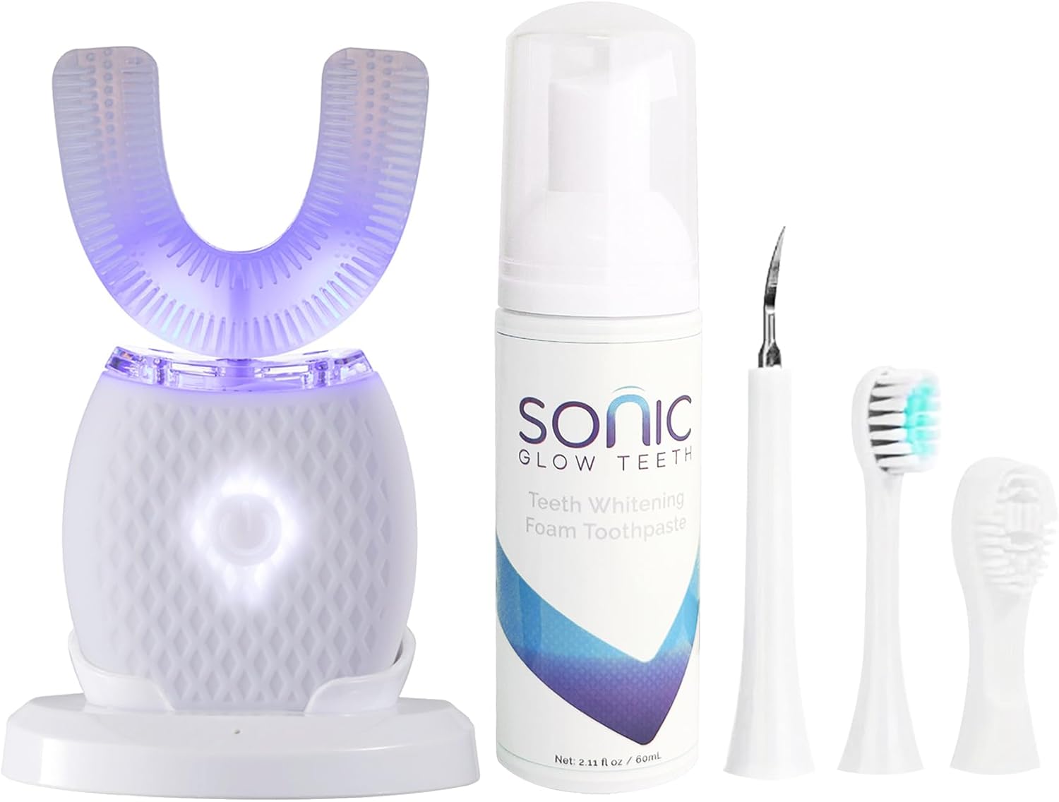 Automatic Toothbrush for Adult - Ultrasonic Electric Toothbrush with Soft Bristles & 30s Timer Rechargeable Portable Design with Wireless Charging Waterproof & Washable for Travel & Home Use (White) - Image 1