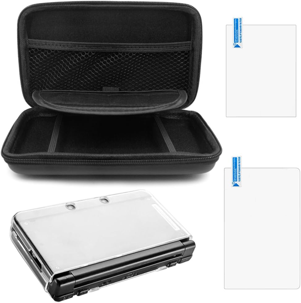 Protective Carrying Case Compatible NEW 3DS XL, with Hard Cover and 2 pcs Screen Protectors, AFUNTA Hard Shell Travel Bag, Protective Films for Top and Bottom Screen - Image 1