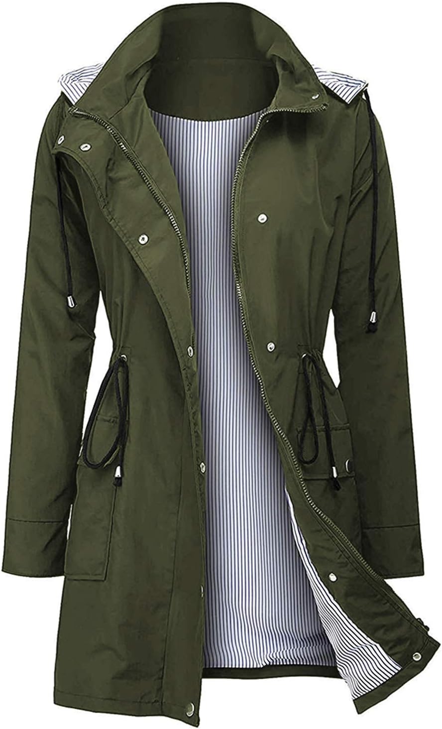Arthas women light rain jacket front view waterproof coat