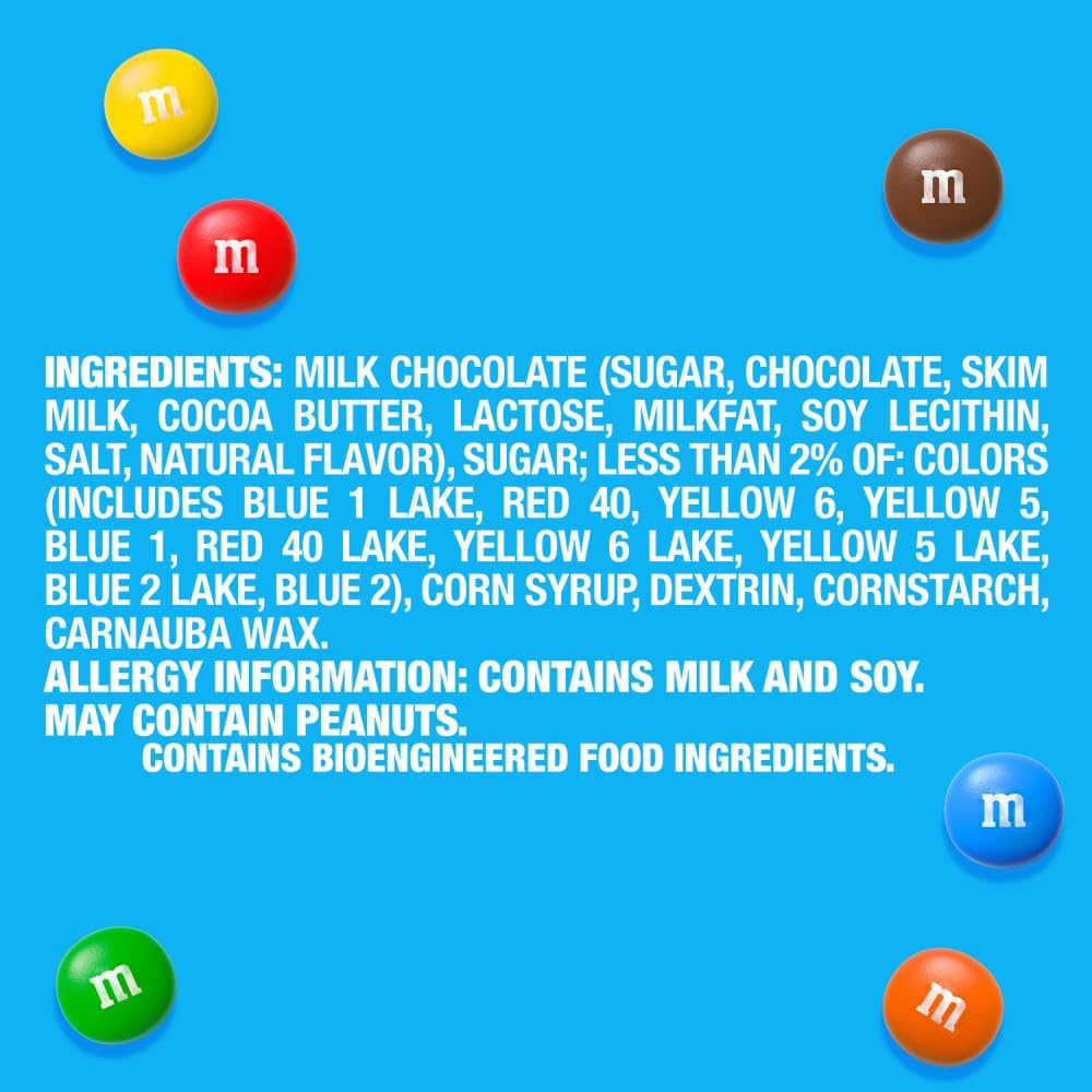 M&M's Minis bag showing Ms. Green and Red characters