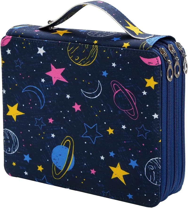 Lbxgap multi layer pen pouch loaded with colored pencils