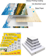 Letter size 8.5 by 11 inches MR.R photo paper stacked