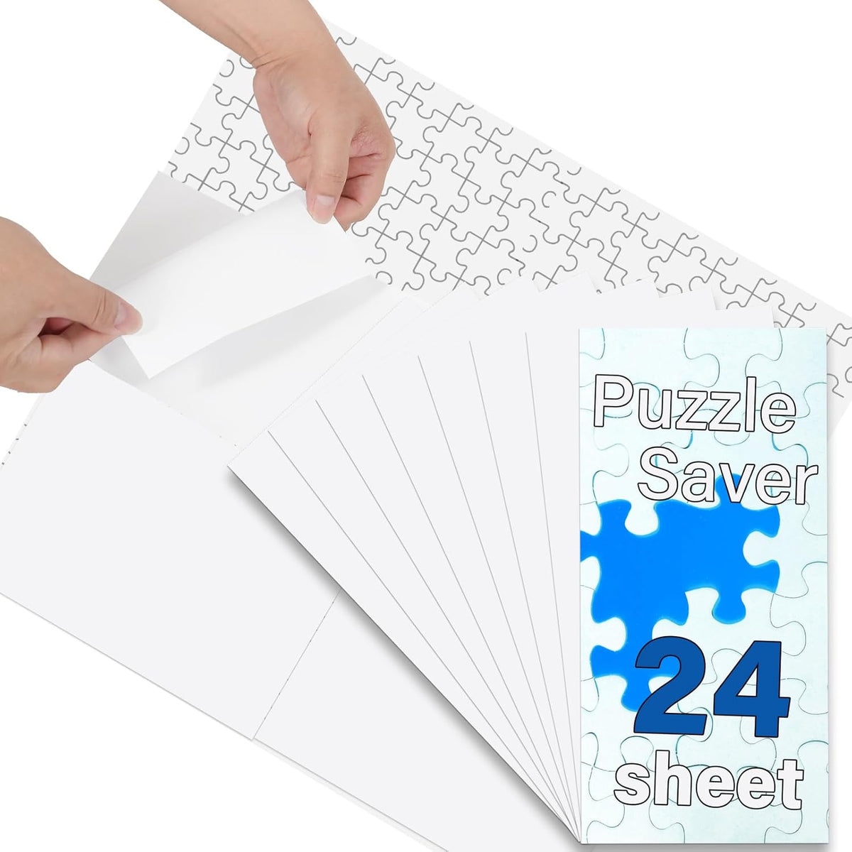 KOSTBAR puzzle glue sheets front view showing the product packaging and 24 count pack size for jigsaw hobbyists
