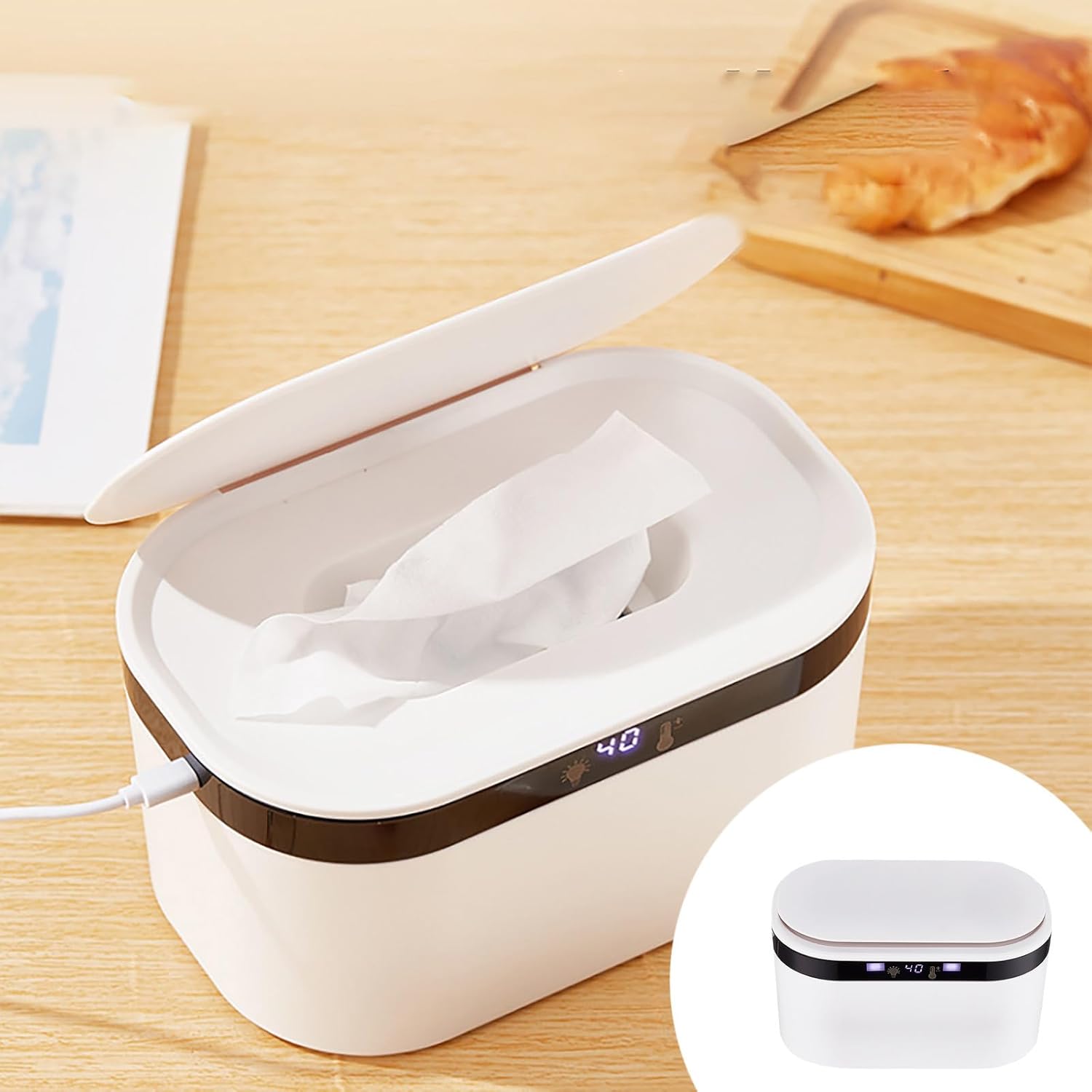 Hiccapop baby wipe warmer and dispenser front view