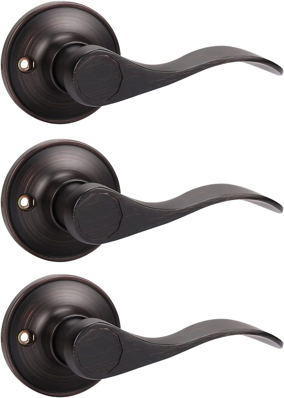 KNOBWELL 3 Pack Interior Door Knobs, Brushed Nickel Dummy Lever Door Handles Non-Function Inactive Closet Door Knobs(Right Handed) - Image 14