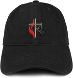 Methodist Cross and Dove Embroidered Brushed Cotton Dad Hat Ball Cap - Image 10