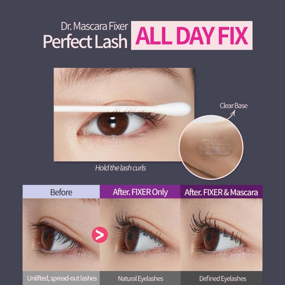 Authentic Etude lash primer and fixer formulation for long-lasting eyelash curl.