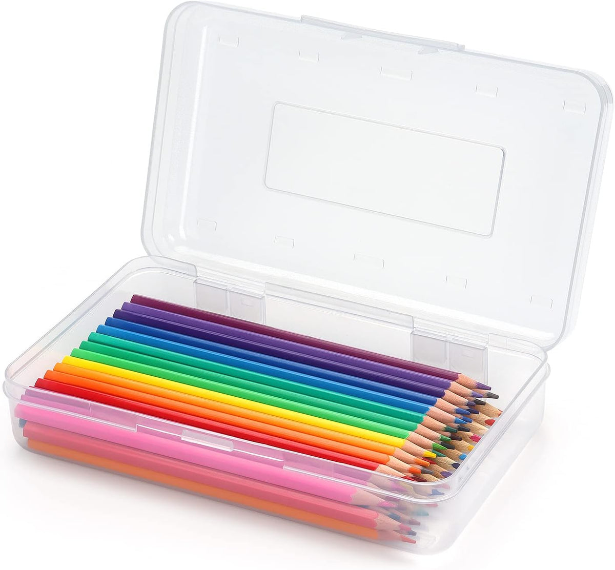 Tamaki 1 Pack Plastic Pencil Box Large Capacity, Blue | Clear Boxes with Snap-tight Lid Stackable Design and Stylish Office Supplies Storage Organizer - Image 9