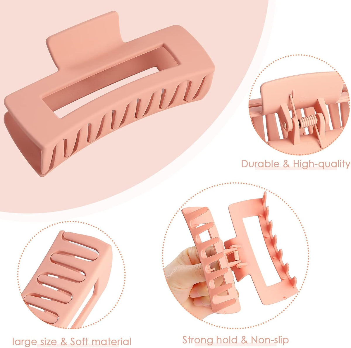 Chandat big hair claw clips side profile and spring mechanism
