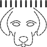 Frienda pet prong collar covers front view of 100-piece package for premium dog training comfort.