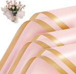 HCengTriz waterproof flower wrapping paper pink front view showing 20 sheets pack