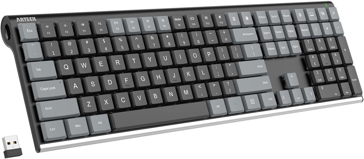 Arteck mechanical wireless keyboard front view
