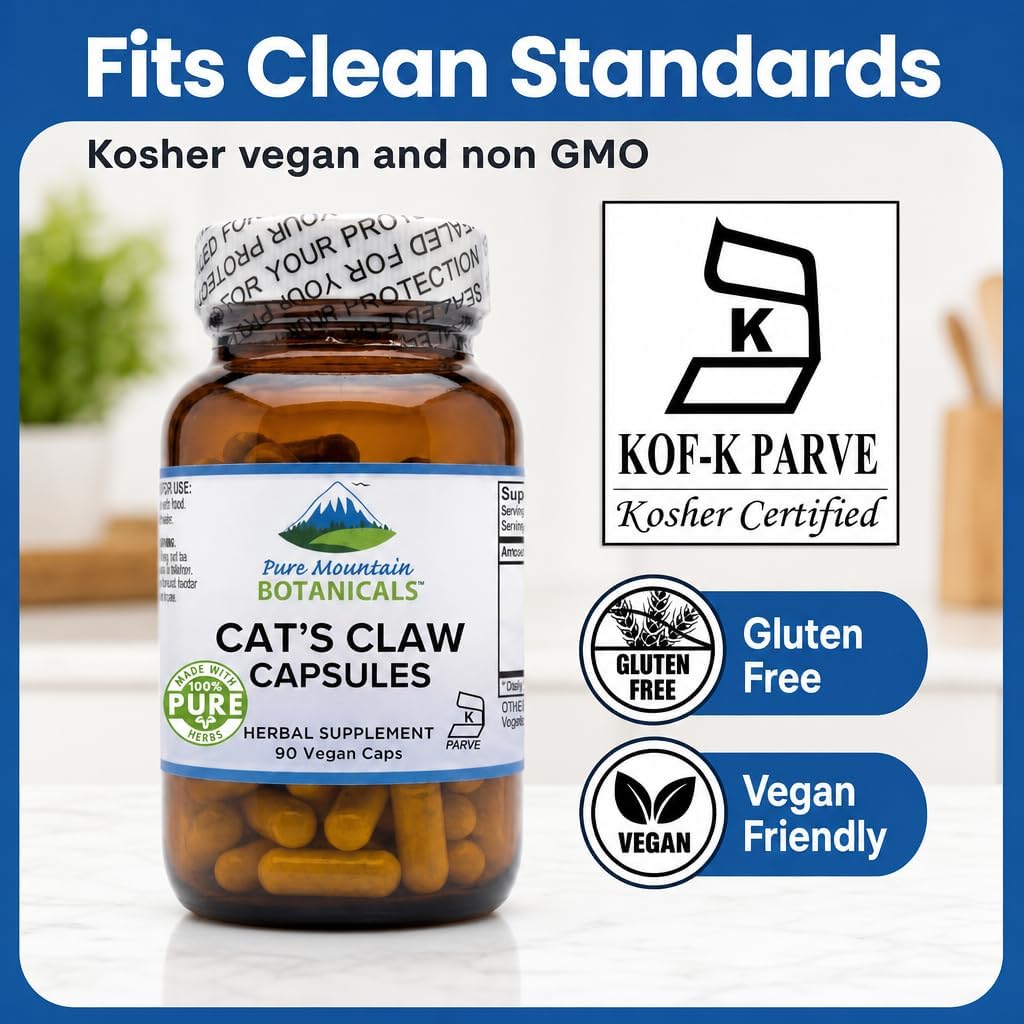Pure Mountain Botanicals Cat's Claw Capsules - 1000mg Peruvian Bark - Image 6