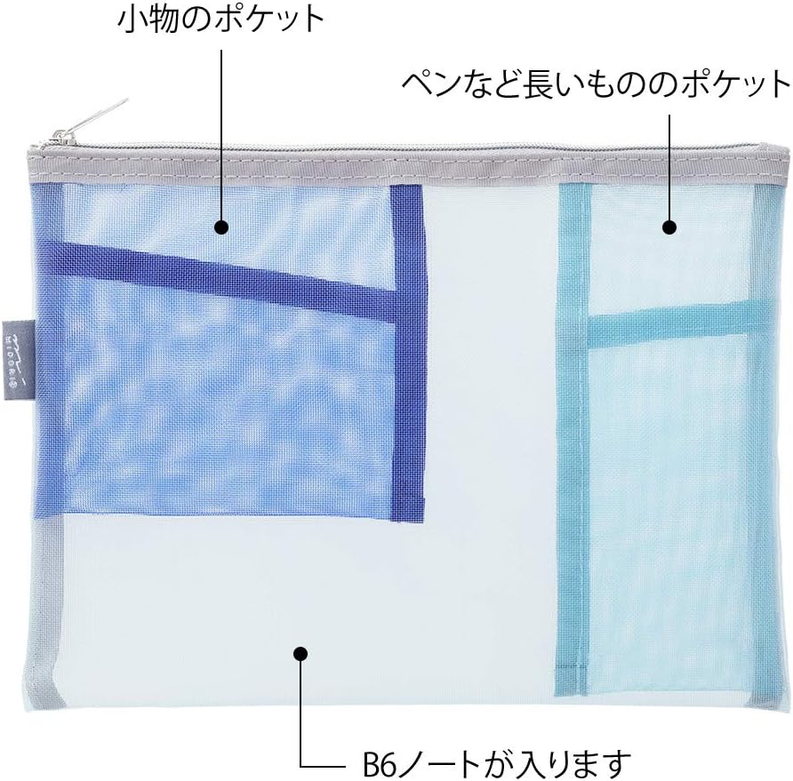 Midori mesh pouch zipper and side profile