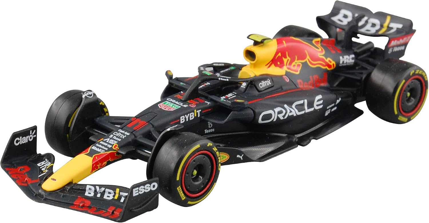 Bburago Red Bull RB18 Sergio Perez diecast model car front view scale collectible