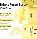 Texture of Abib Bright Force Serum 13.0 demonstrating lightweight gel consistency