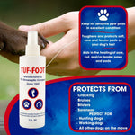 Tuf-Foot liquid paw protector packaging showing veterinarian recommended label.