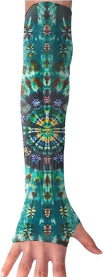 TZT sports arm sleeves front view mandala tie dye