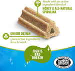 Back label of Purina DentaLife ActivFresh pouch displaying ingredient details and feeding instructions.