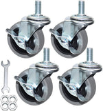 Caster Wheels, Heavy Duty Casters Threaded Stem Casters No Noise Swivel Casters Locking Castor Wheels for Funiture, Workbench, Carts (3 Inch, Imperial Size 5/16''-18x25mm) - Image 15