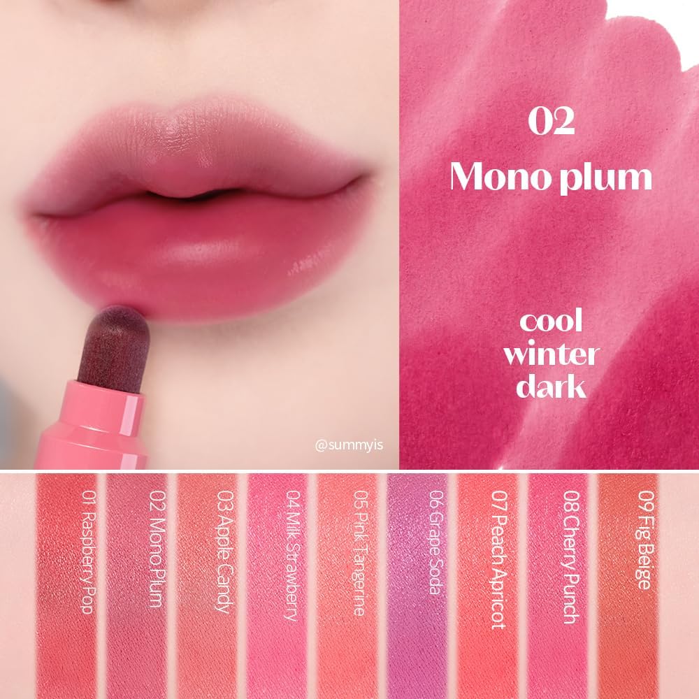 Hydrating lip marker stain showing precise drawing tip application.