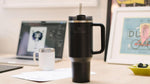 Stanley 40 fluid ounce travel tumbler with reusable straw