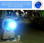 Qiilu blue LED beacon illuminated in action