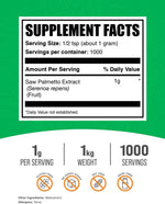 BulkSupplements Saw Palmetto 1kg bag packaging