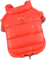 Paideful red pet jacket interior fleece lining
