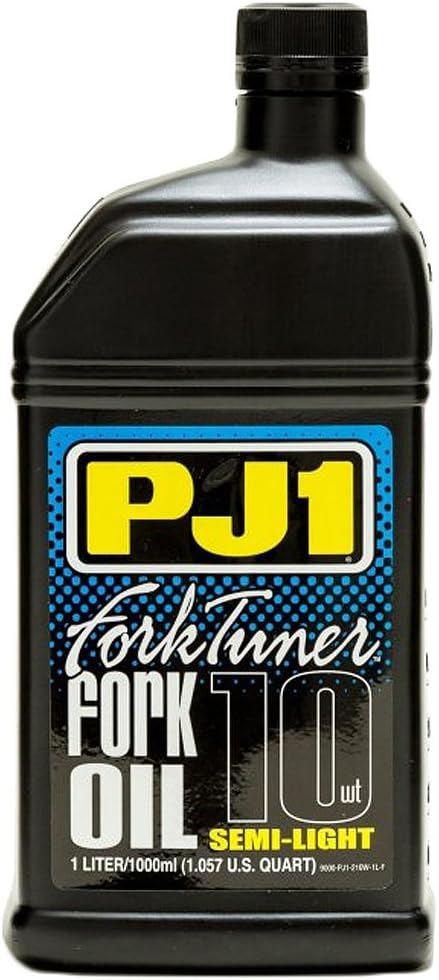 PJ1 10W Fork Tuner Oil 1 Liter bottle front view premium imported motorcycle suspension fluid