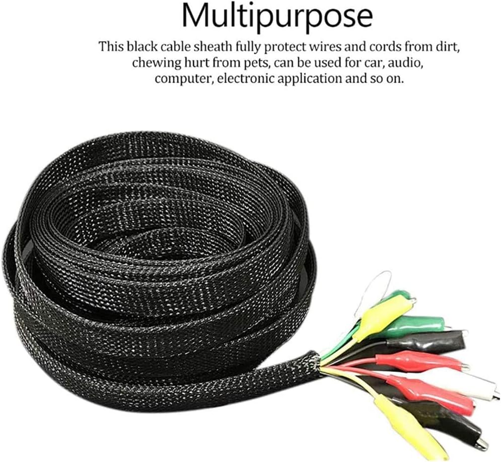 Flexible braided cord hider wrapping automotive engine bay wires