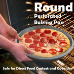 Carbon steel round pizza baking pan non-stick surface
