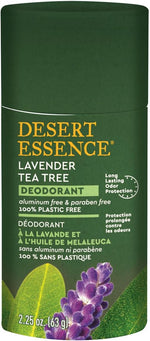 Desert Essence plastic-free deodorant tube packaging open view