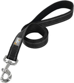 Penseepet six feet black dog leash with nickel plated metal clasp