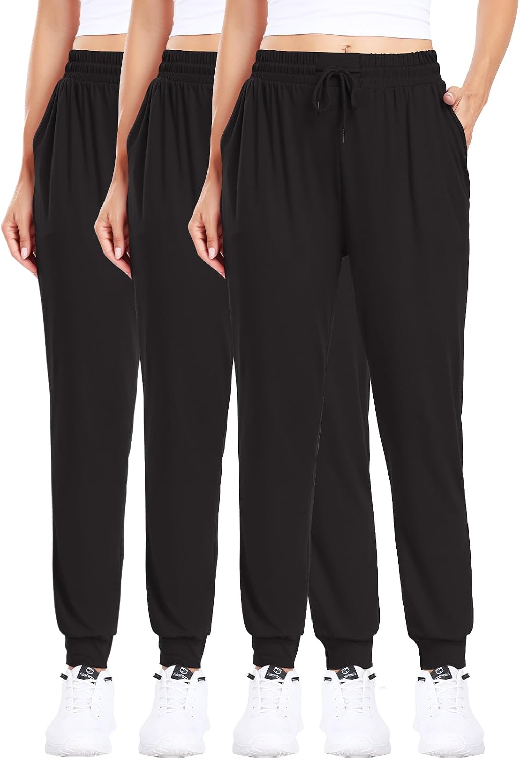 3Pack Joggers for women, Women sweatpants with pockets lounge casual pants | 2 PocketsBreathable,Stretchy Fabric,Adjustable Drawstring,Soft Skin-FriendlyComfy Yoga Workout Pants - Image 13