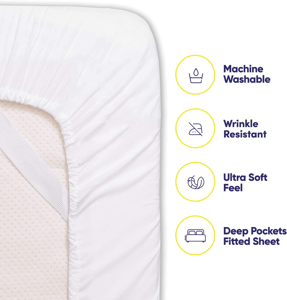 Sweet Home Collection RV short queen sheet set in white