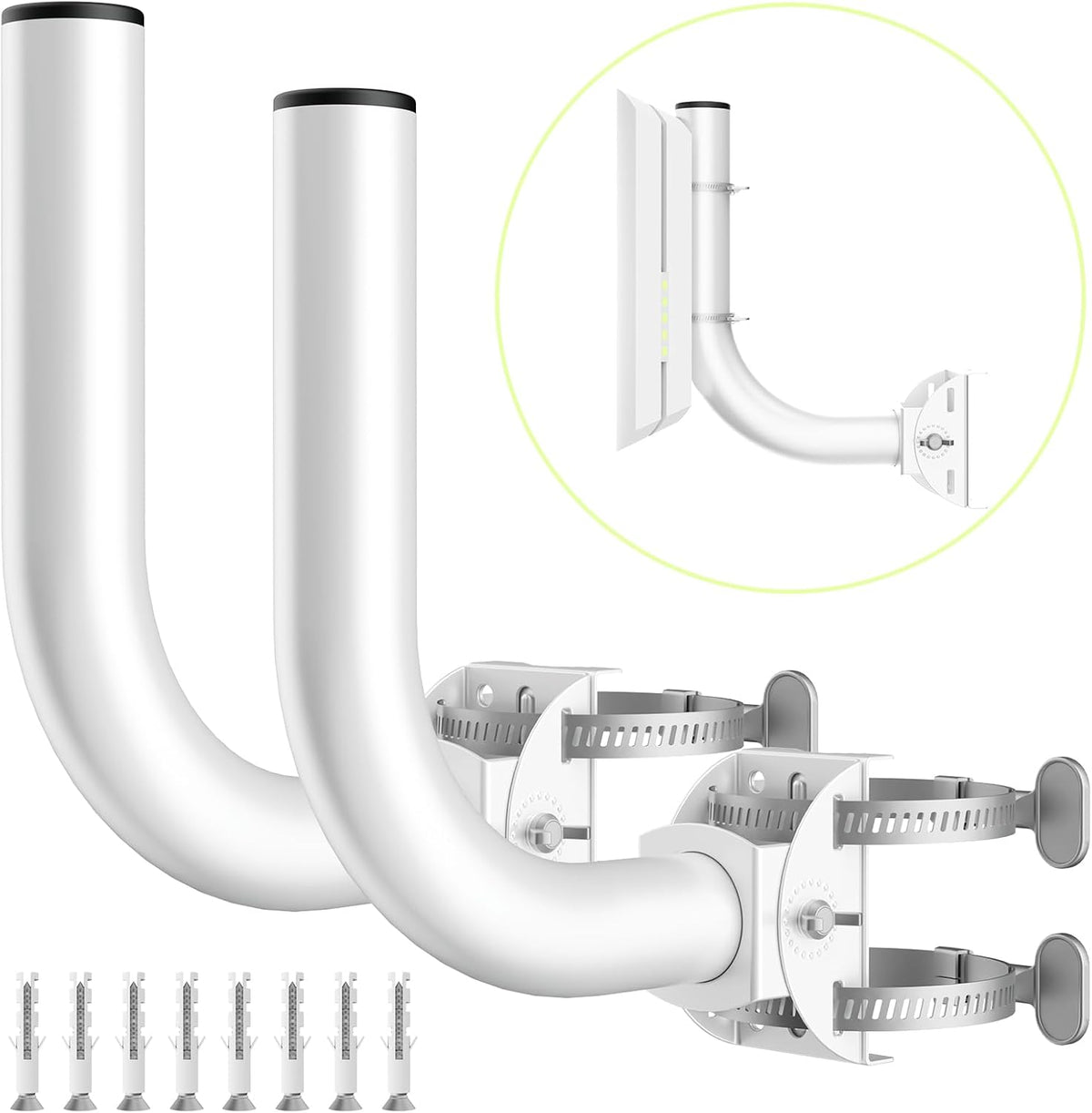 KORYCE universal wireless bridge bracket mount front view showcasing the white painted steel finish.
