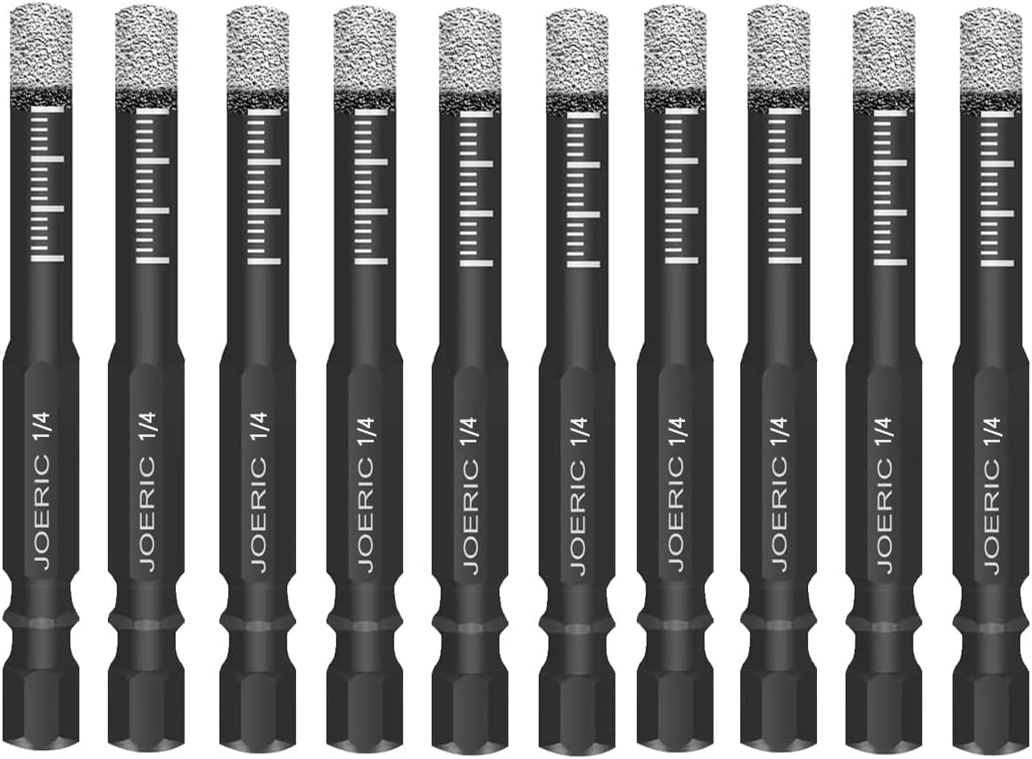 JOERIC diamond drill bit set front view showing 10 pieces in storage case