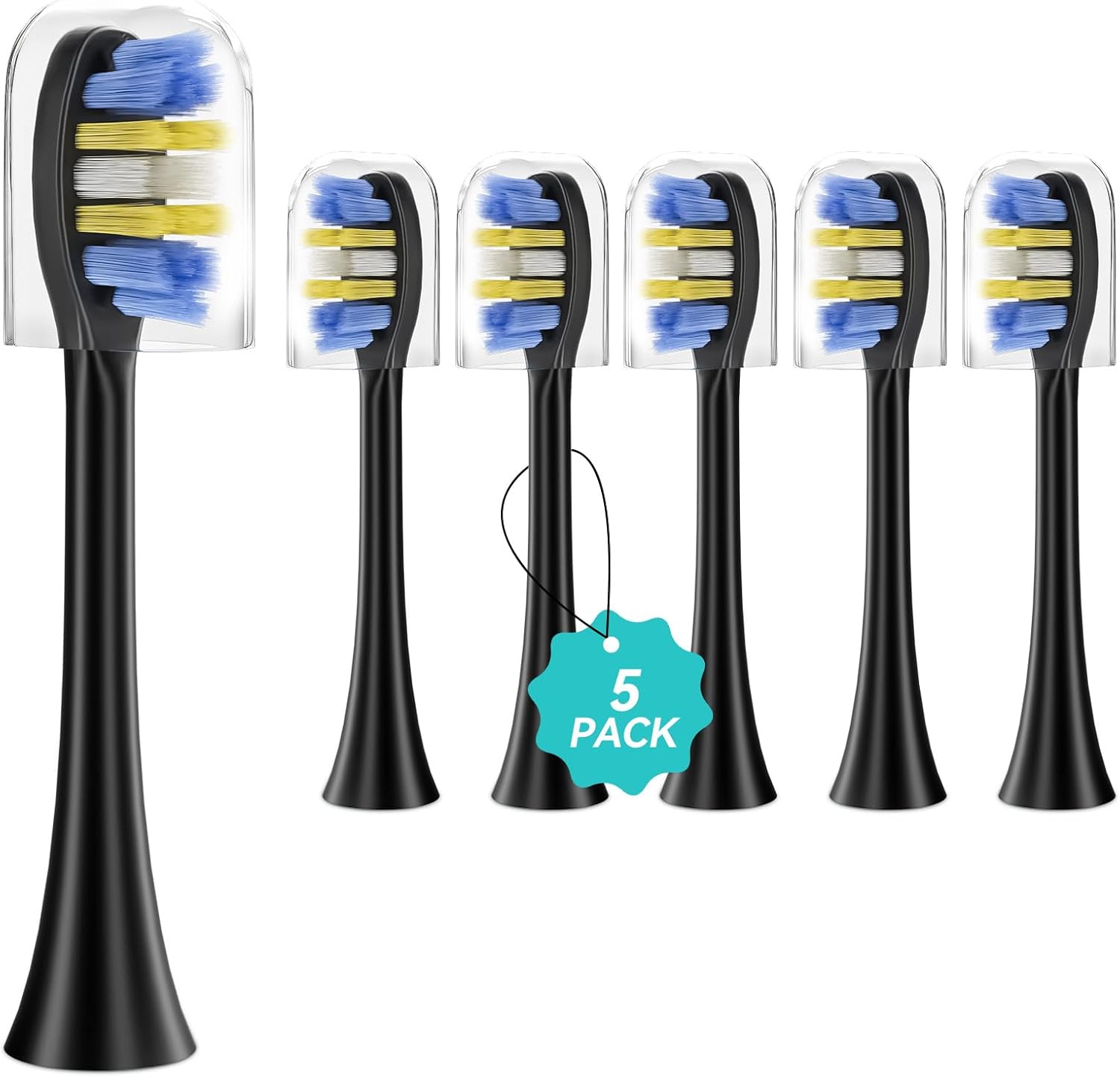 HEYAXA Water Flosser 2415WF replacement toothbrush heads front view pack of five